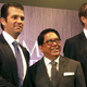 Donald Trump Jr., left, and Eric Trump, right, sons of real estate developer Donald Trump, pose with local developer Jose E. B. Antonio during a press conference on the launching of Manila's Trump Tower project Tuesday, June 26, 2012 in the financial district of Makati, Philippines. The US$150-million, 56-story residential building using the brand name and mark under license from the New York-based Trump will be constructed by a local construction company.